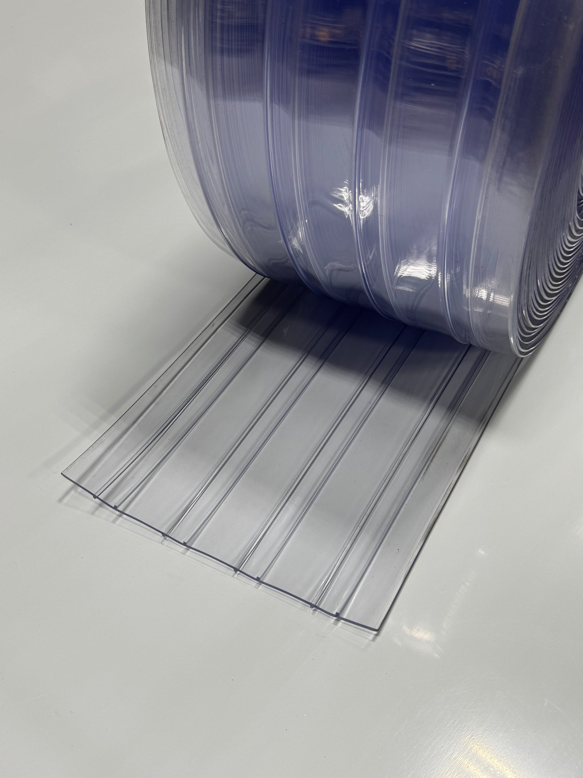Clear Ribbed PVC Strip Roll – Heavy Duty Transparent Curtain for Warehouses


